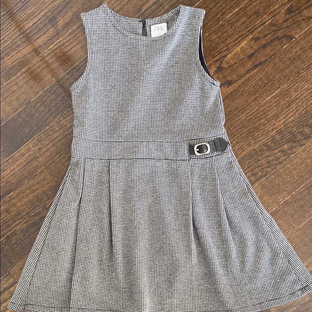 Zara Kids Black and White Checkered Dress